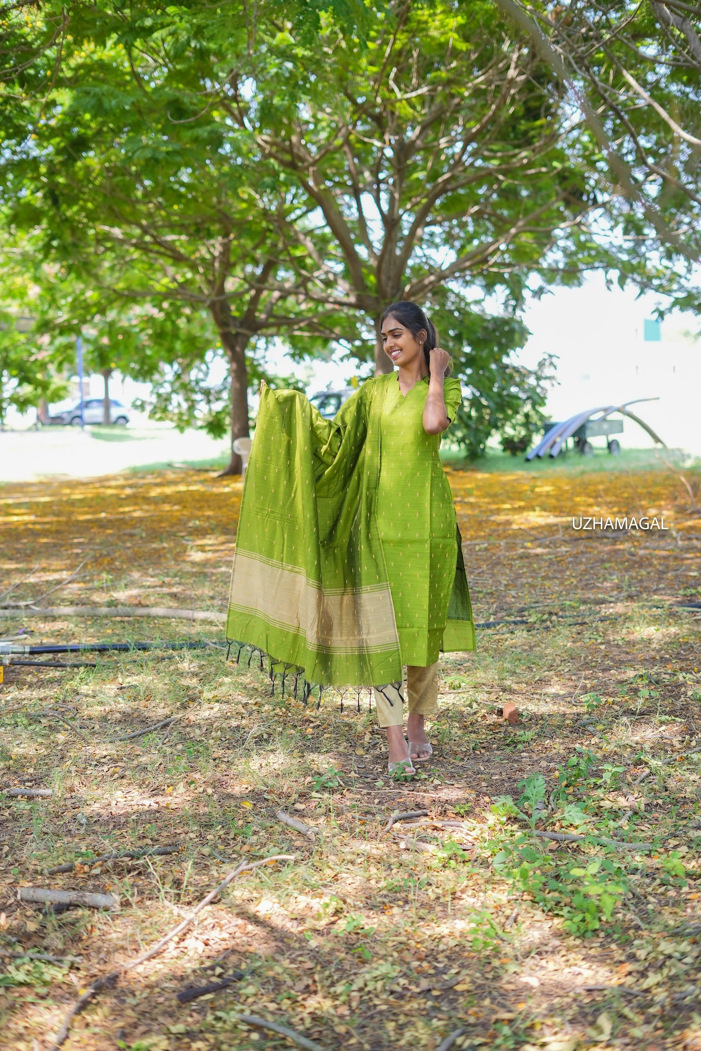 Green Gleam Kurti set