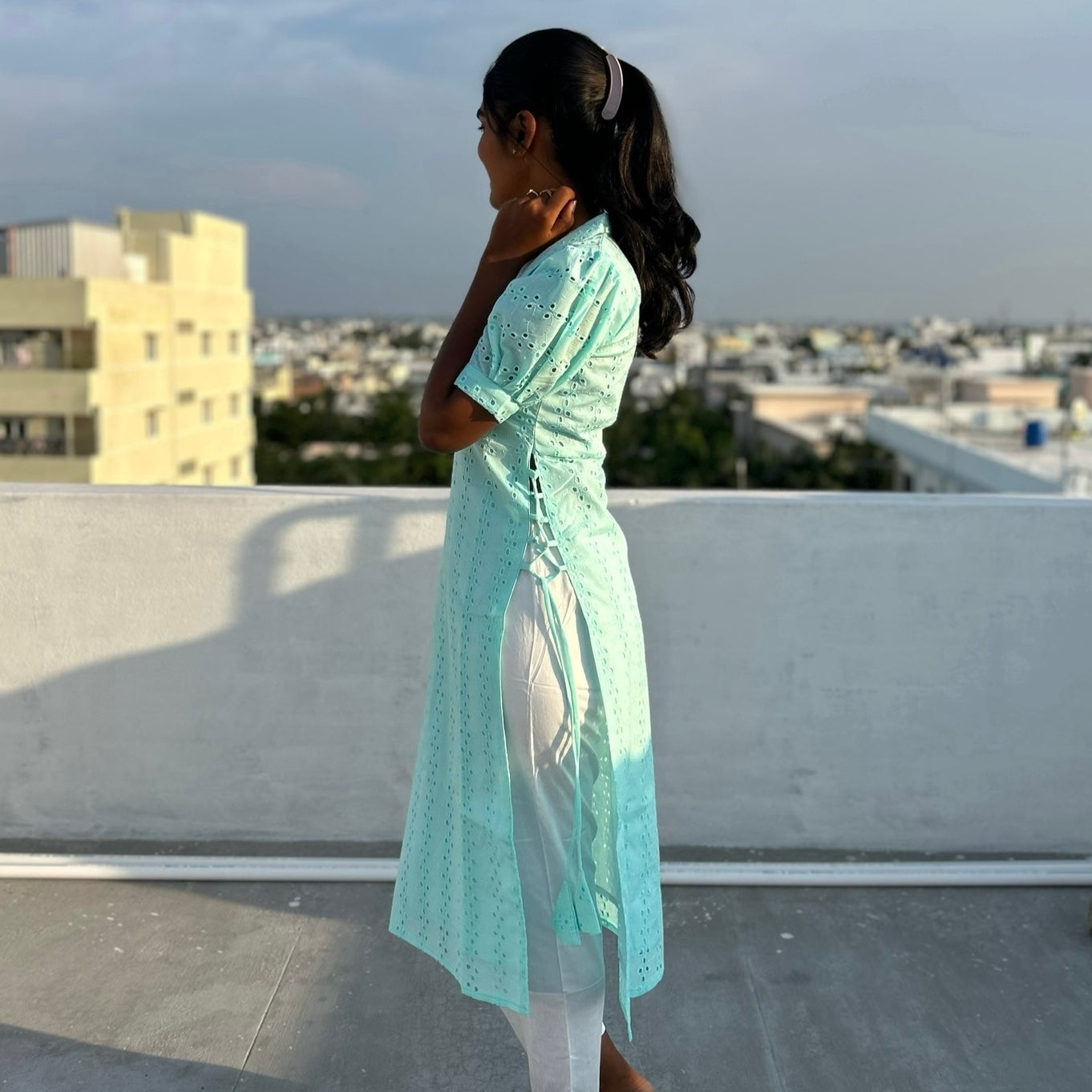 Ice blue kurti