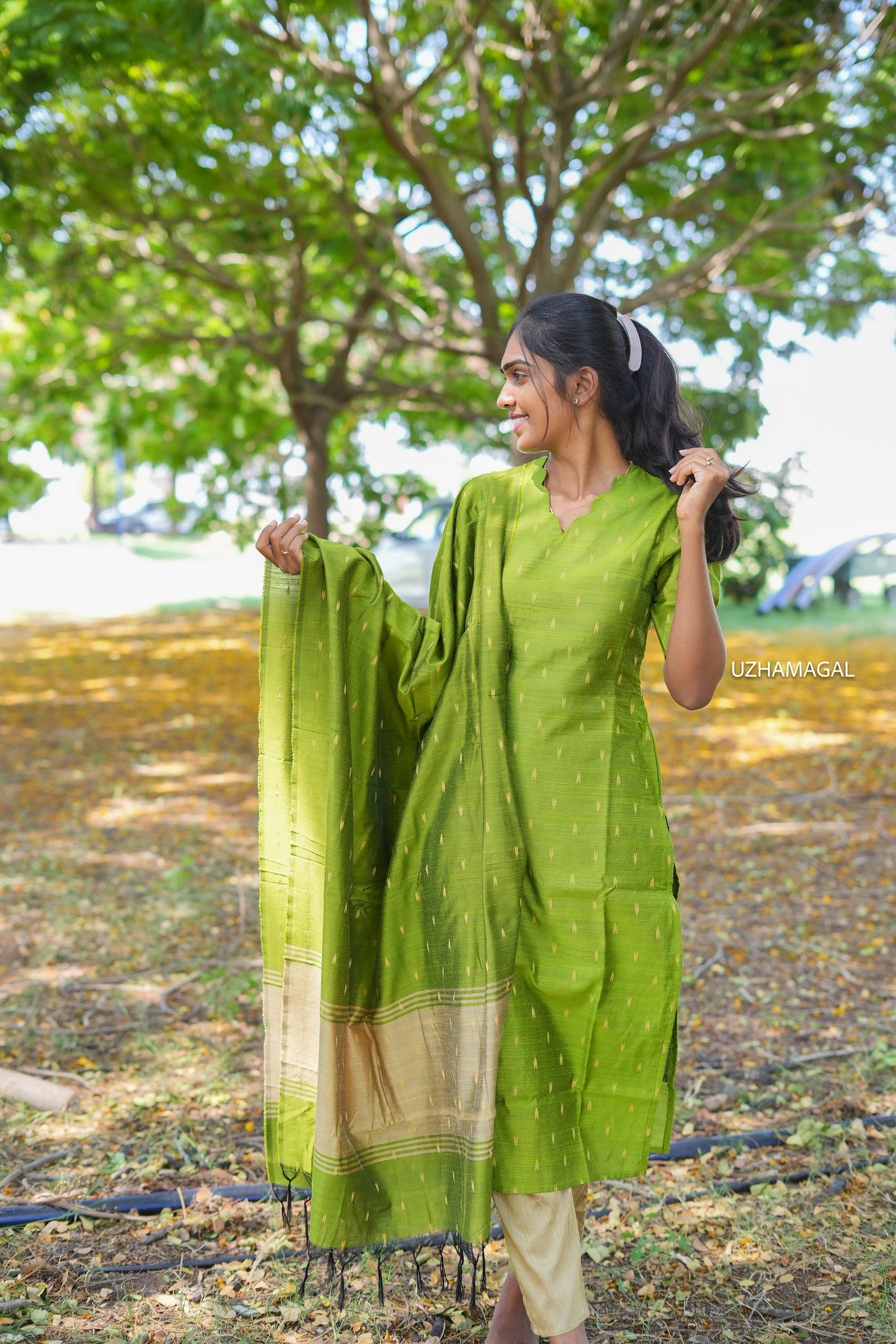 Green Gleam Kurti set