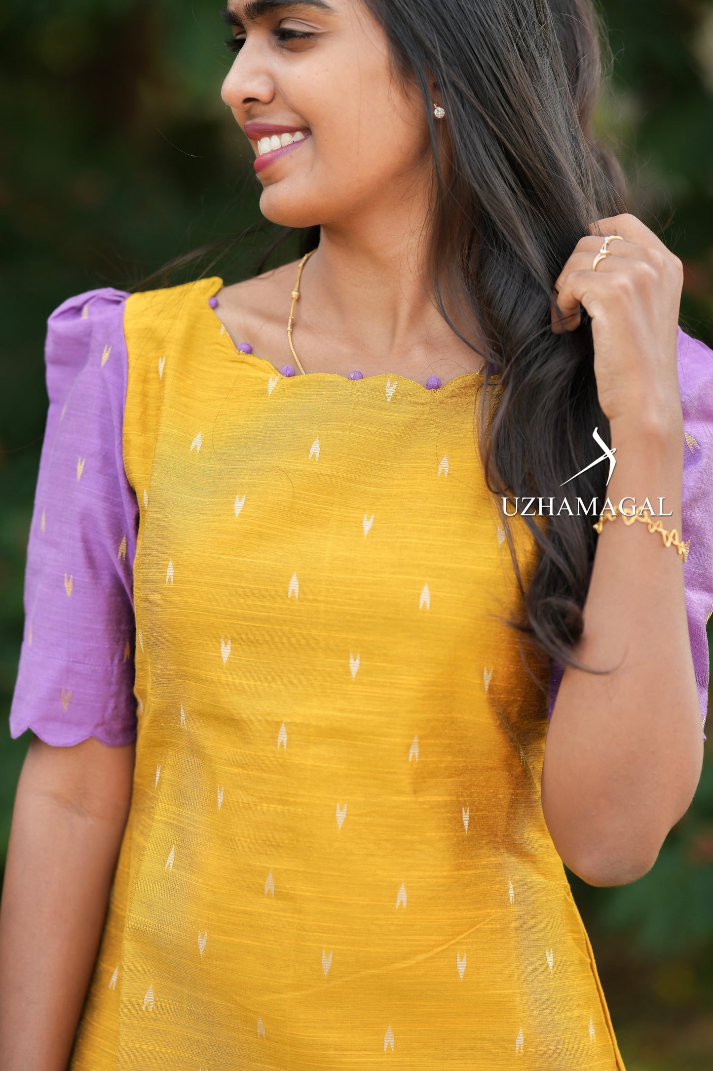 Yellow velvet Kurti