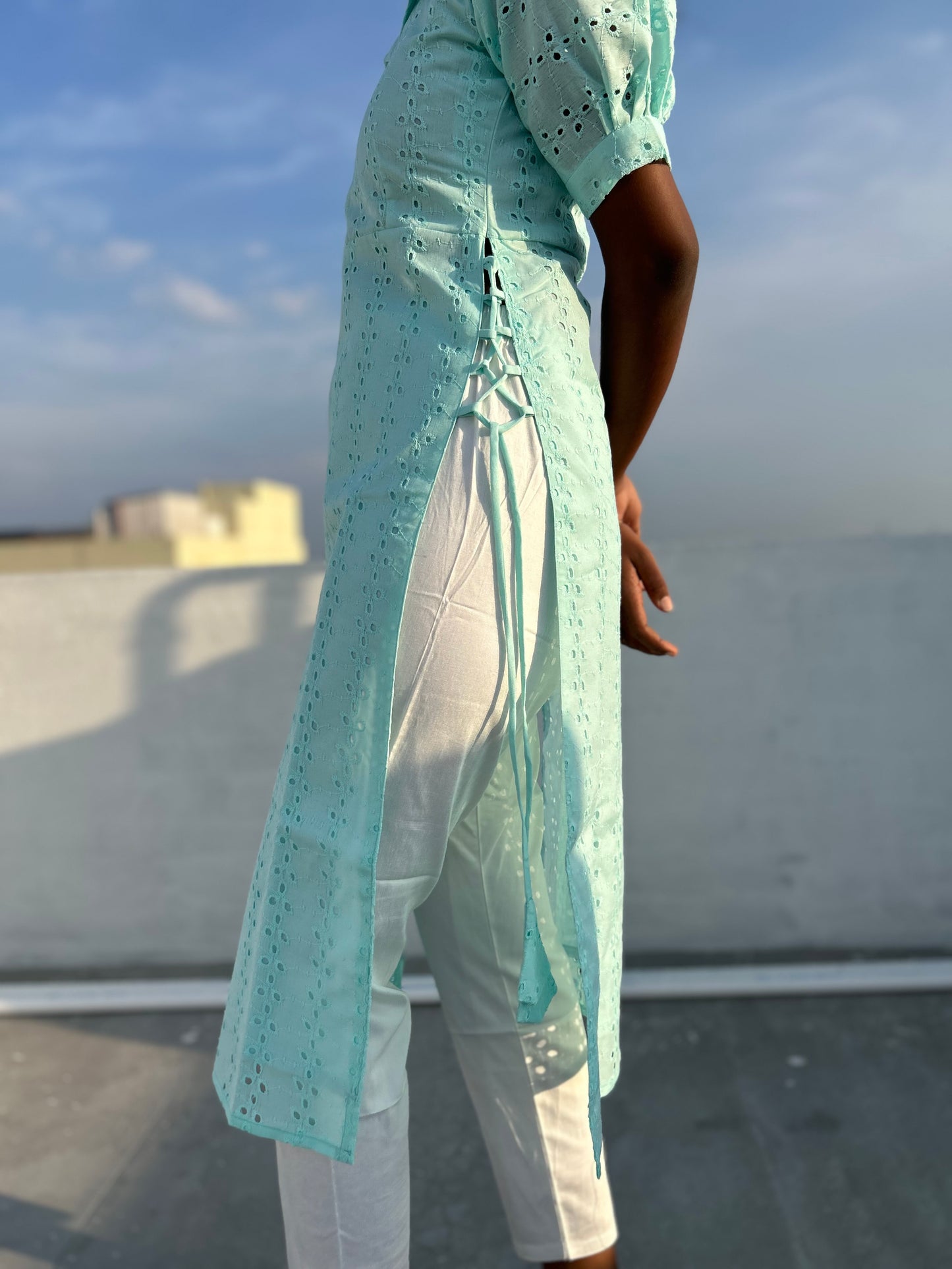 Ice blue kurti