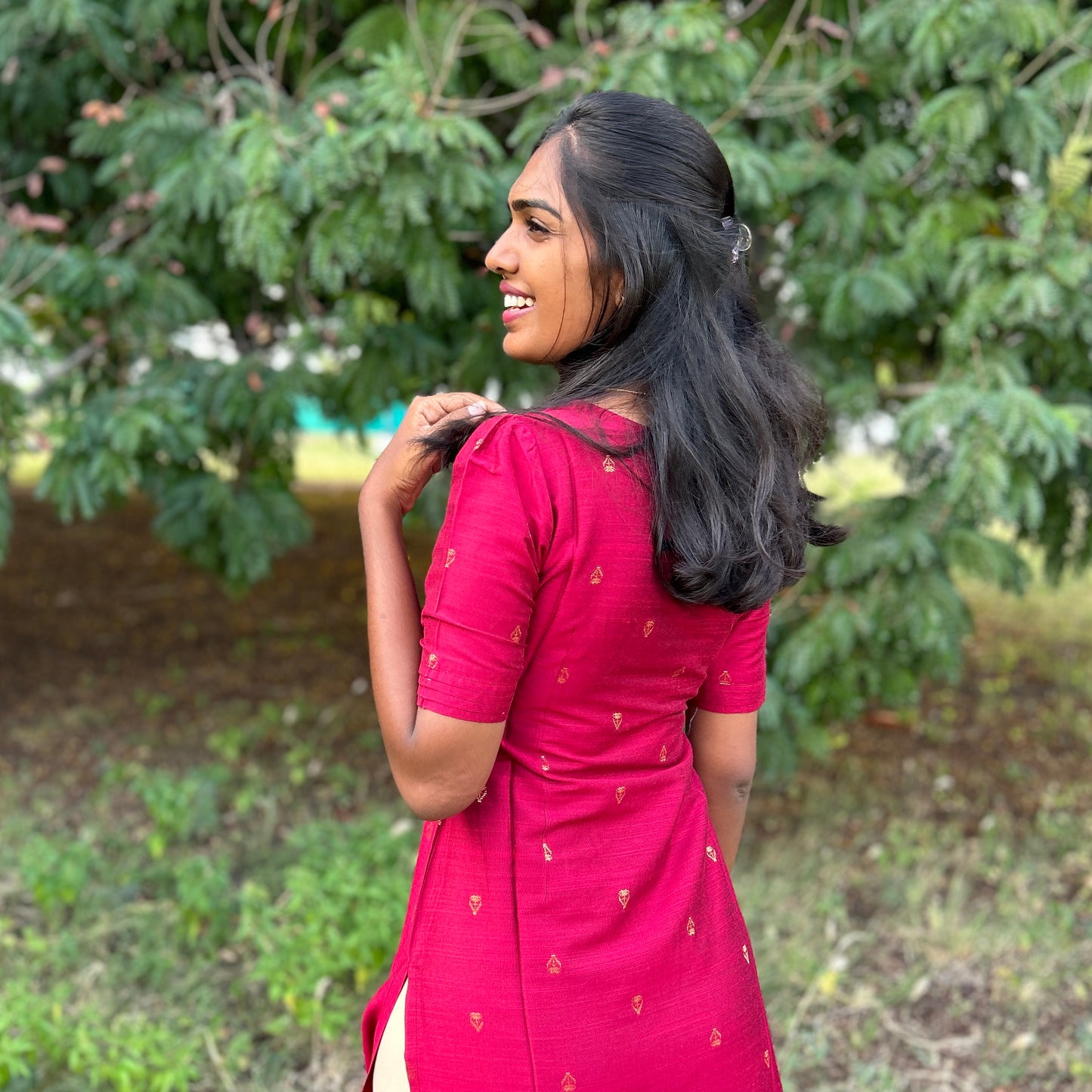 Cardinal red kurti