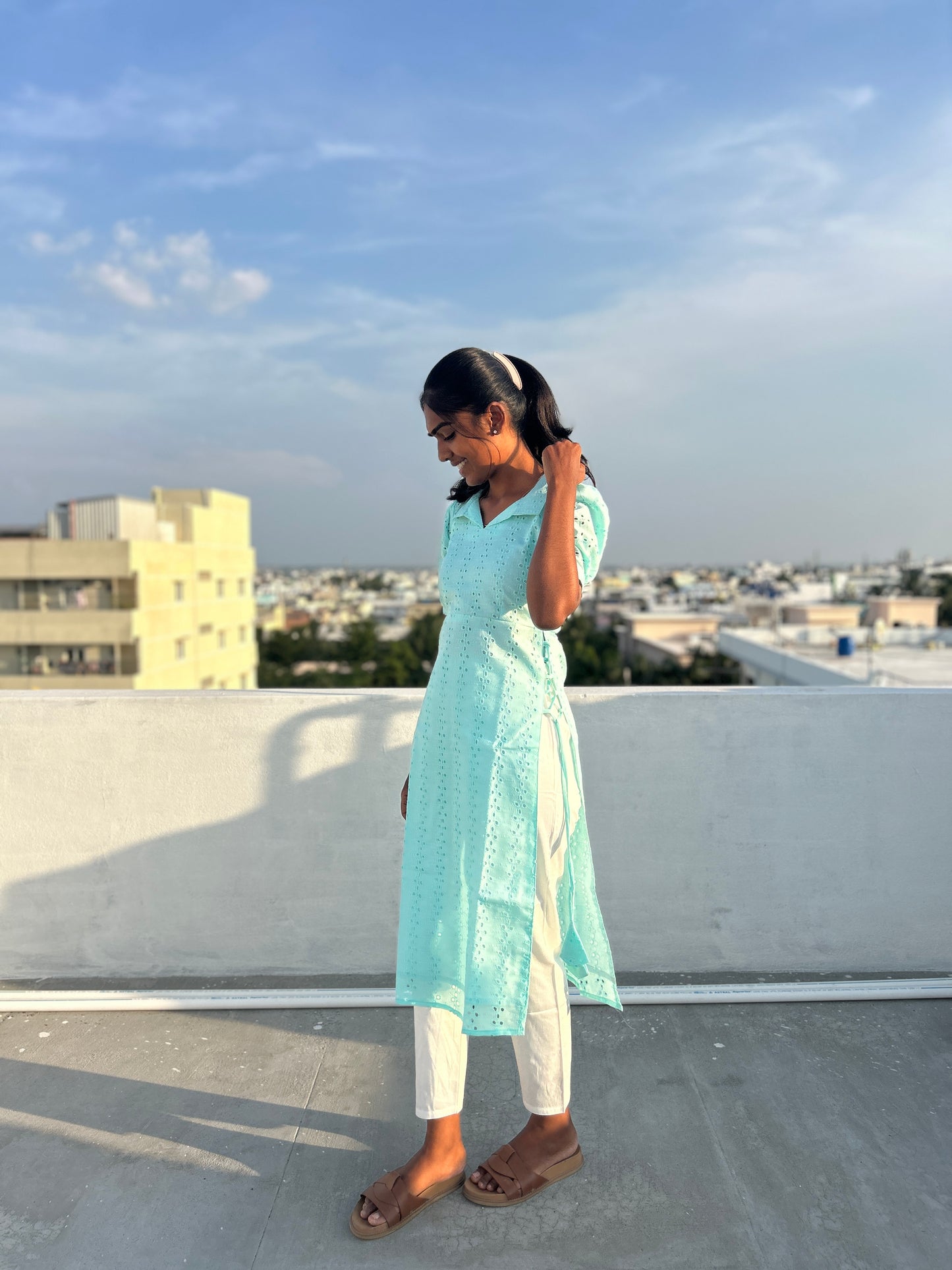 Ice blue kurti