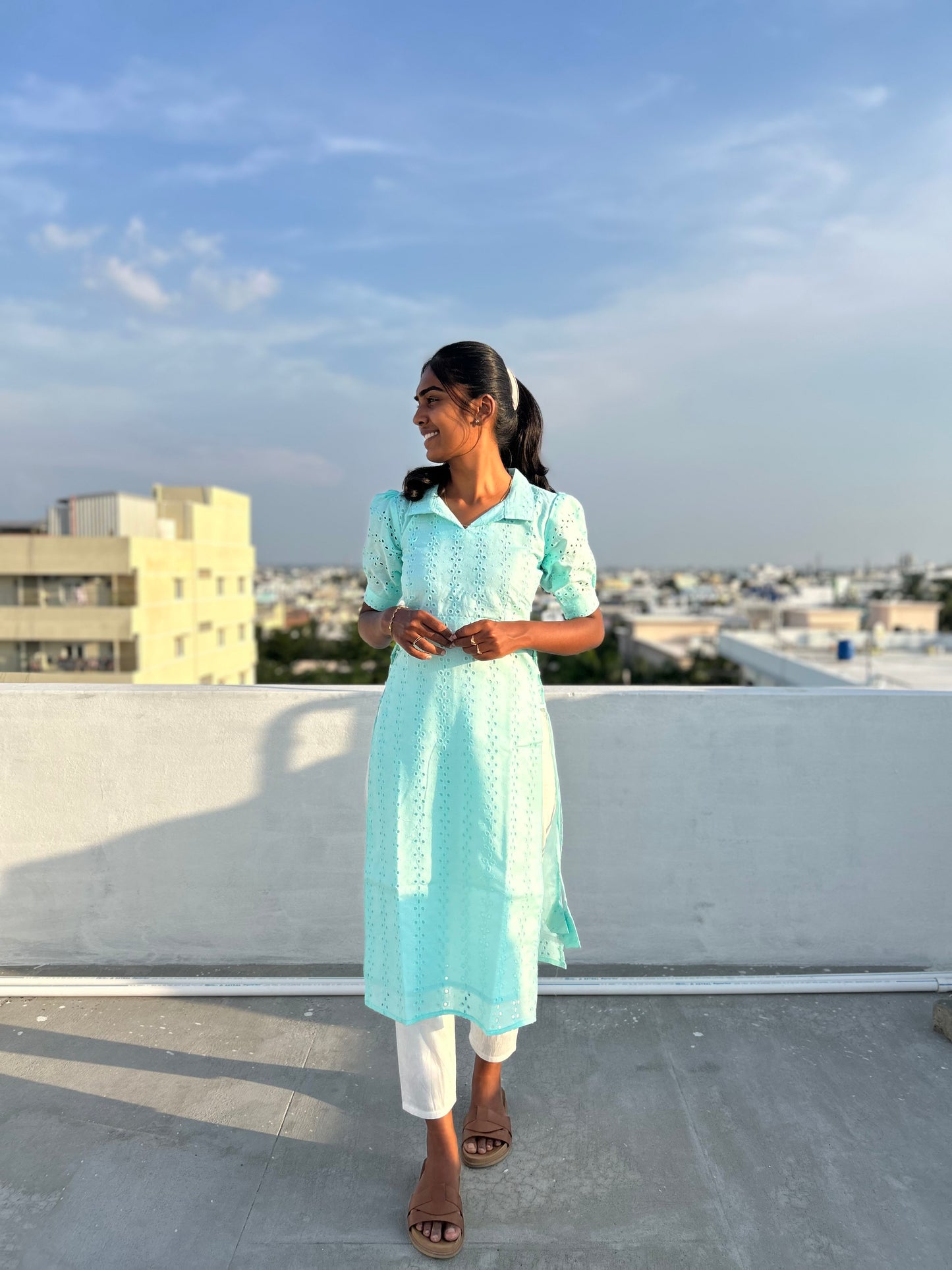 Ice blue kurti