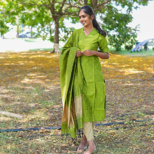 Green Gleam Kurti set