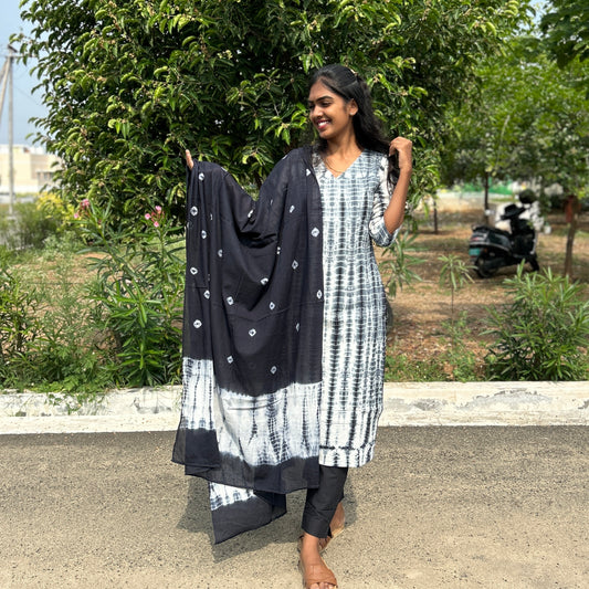 Monochrome Magic Kurti Set
