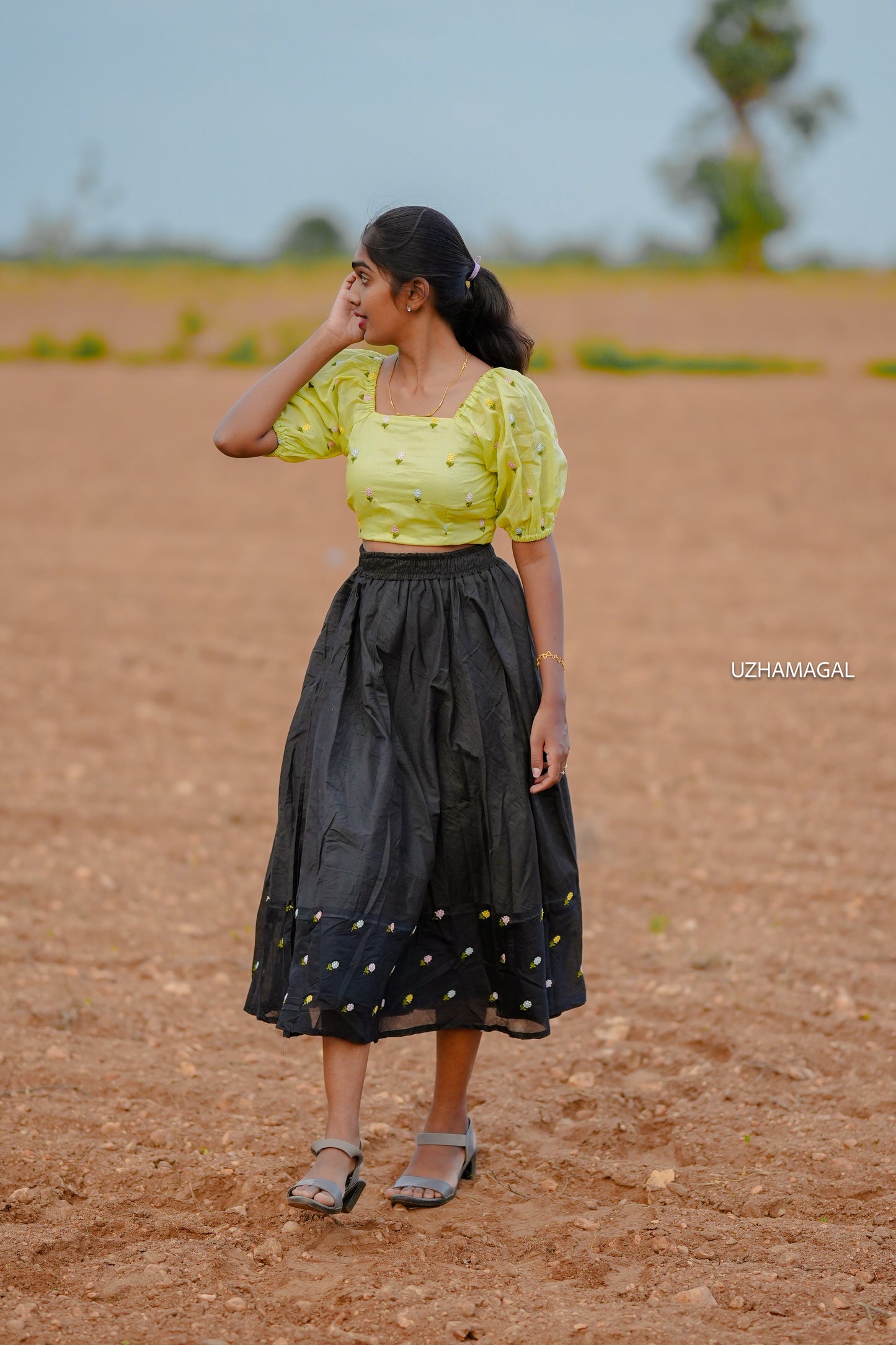 Night leaf skirt set