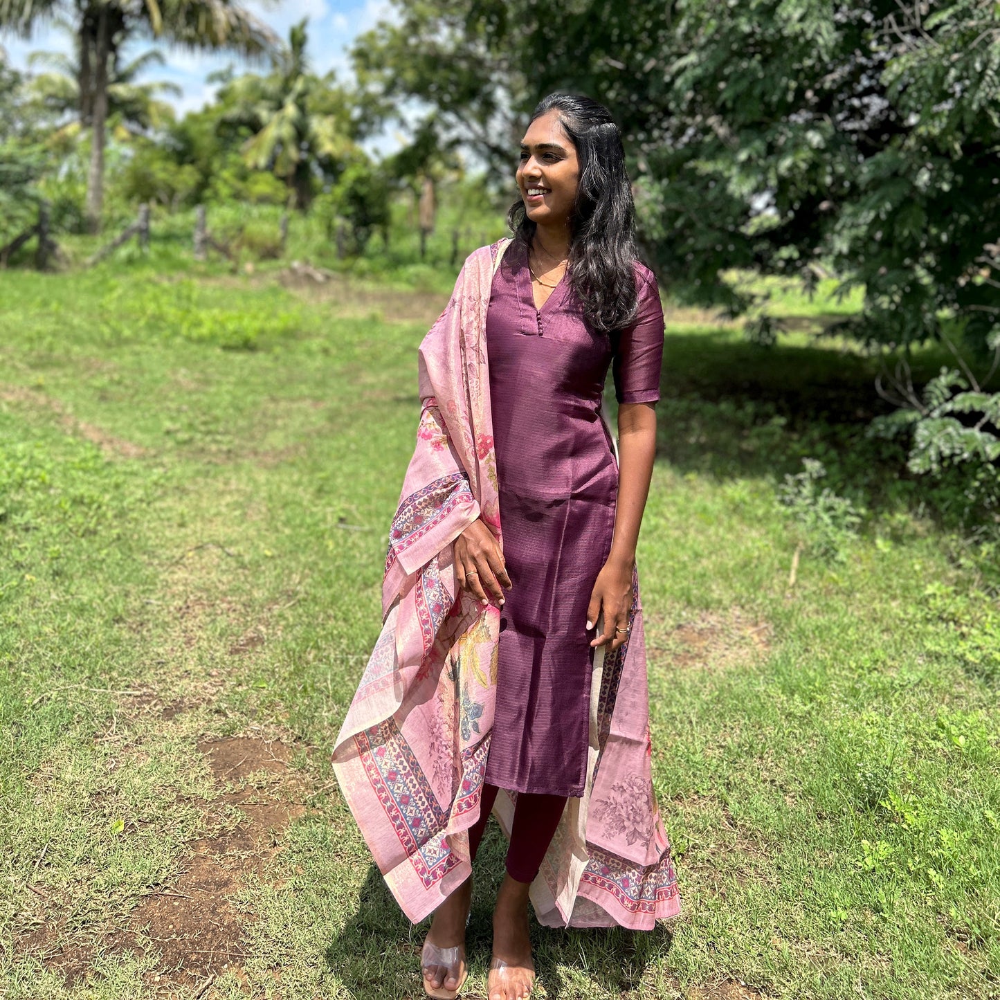 Regal Grape Kurti Set