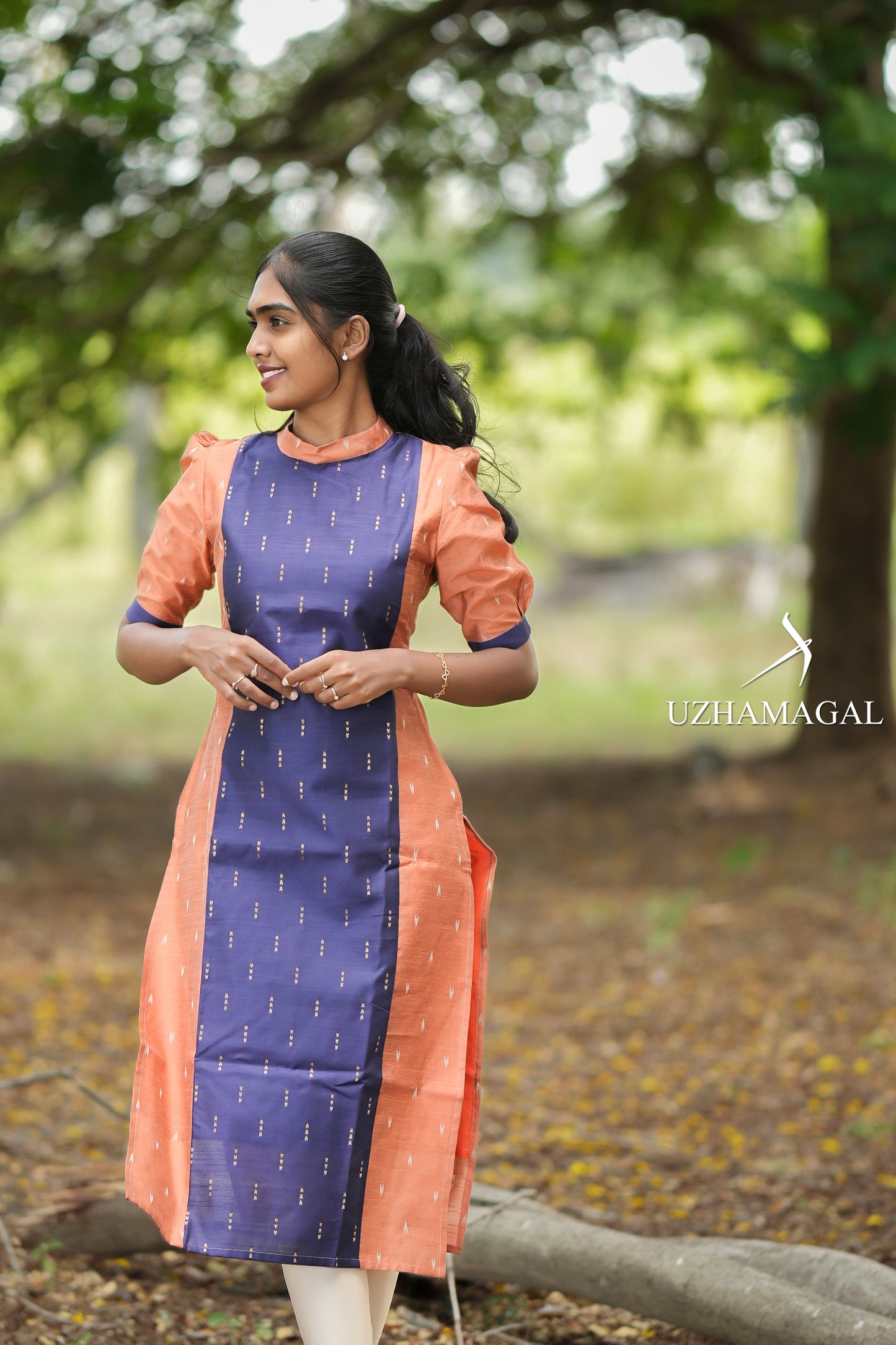 Peach Velvet Kurti