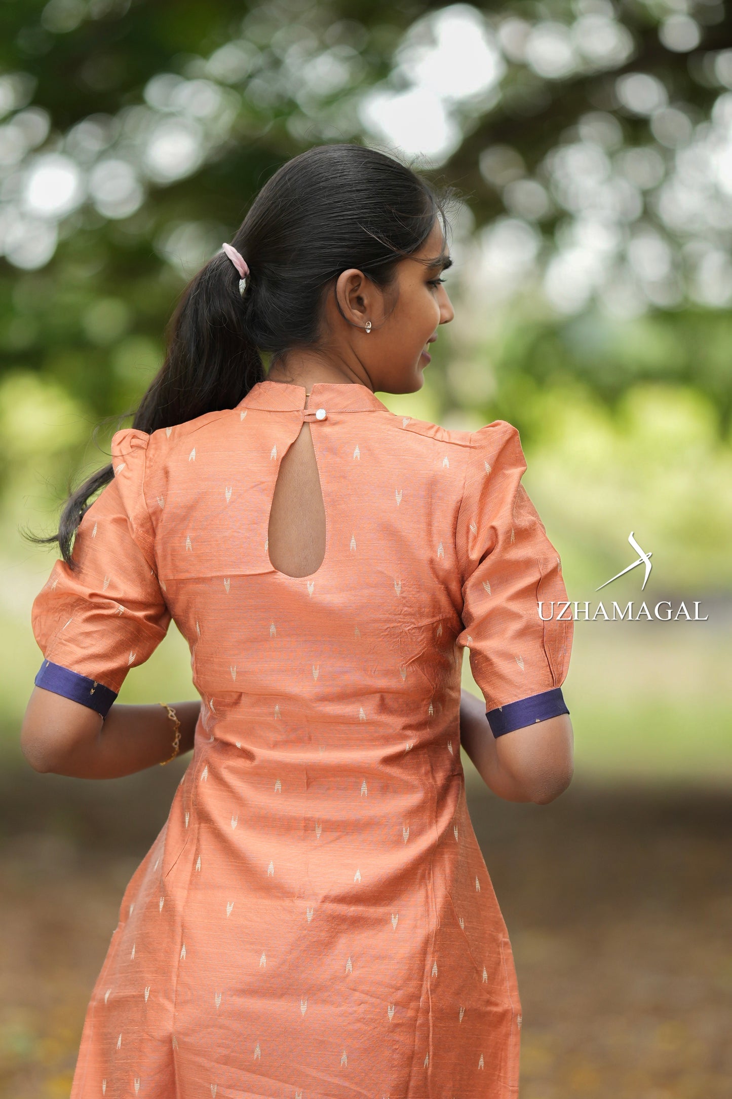 Peach Velvet Kurti