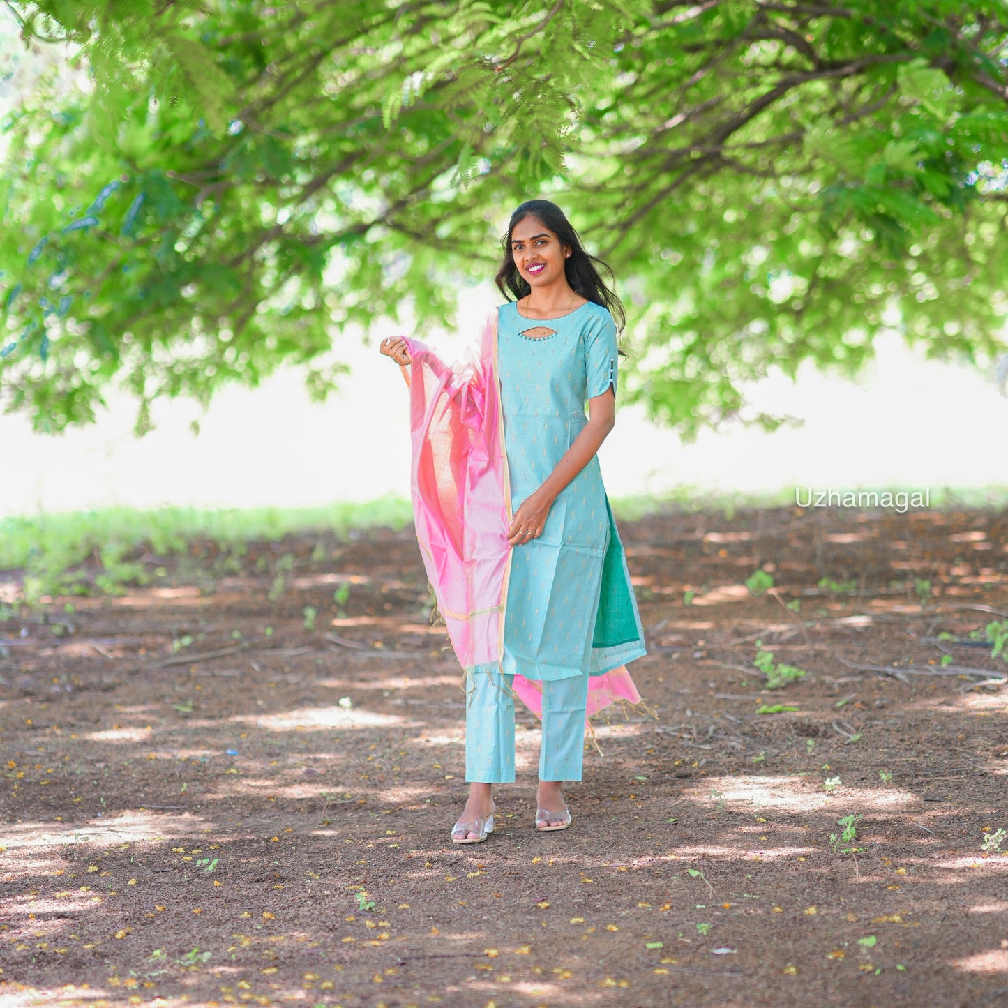 Sky Blue Pushpam set