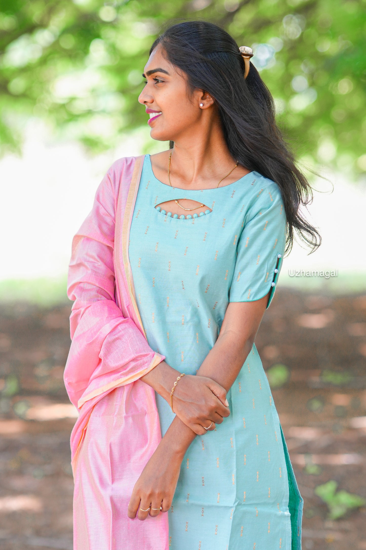 Sky Blue Pushpam set