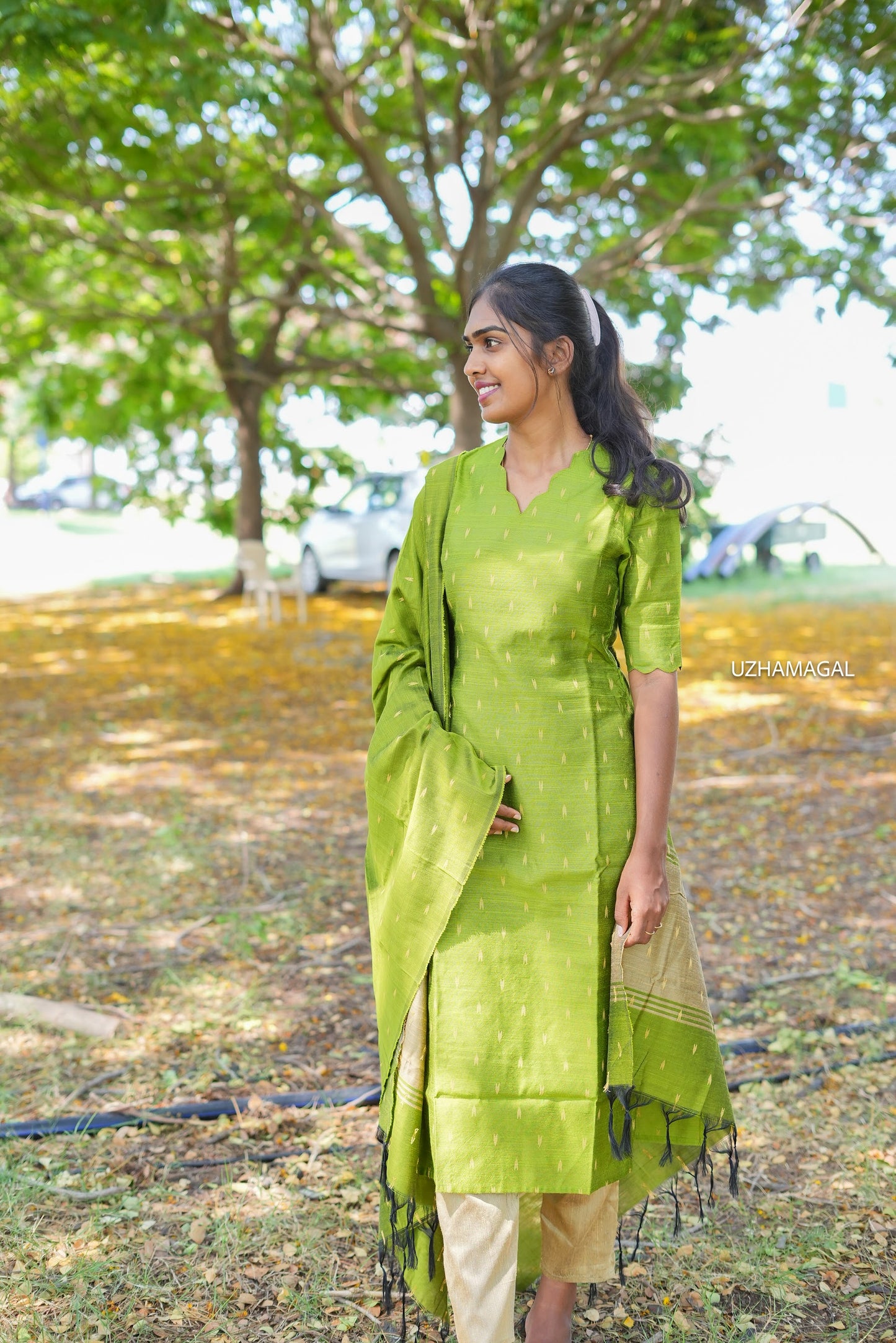 Green Gleam Kurti set