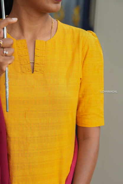 Mira Yellow Kurti Set