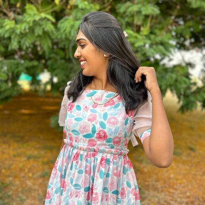 Garden of pastel dress