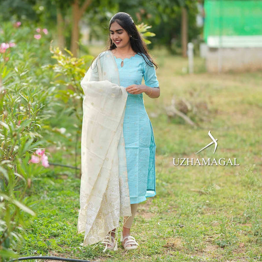 Creamy Clouds Kurti set