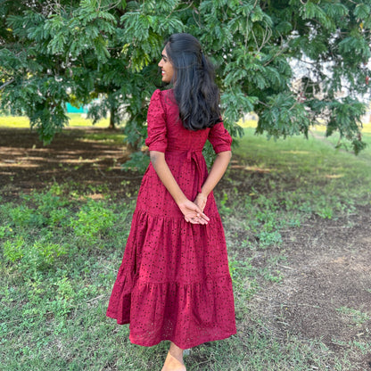 Wine Maroon Dress