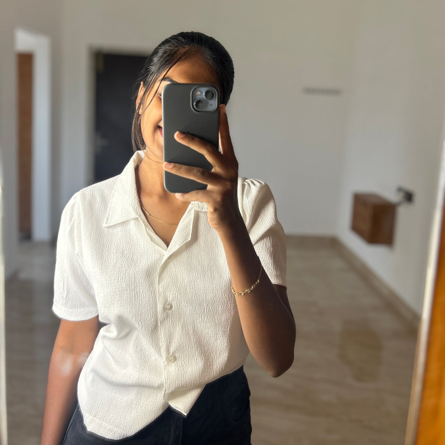 White forest Crop Shirt