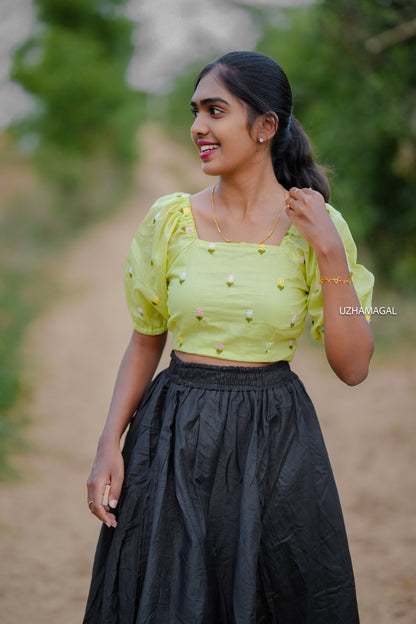 Night leaf skirt set
