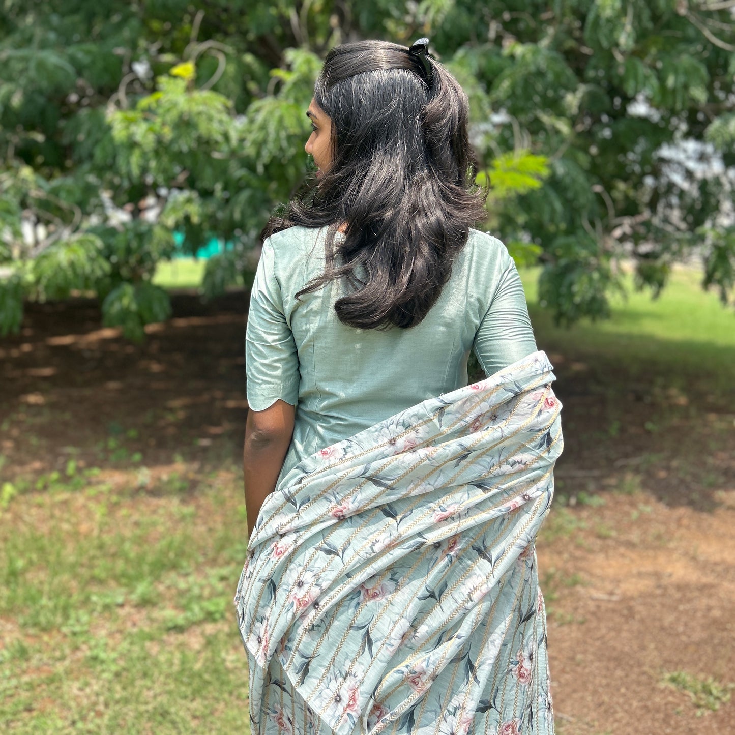 Peacock scallop Kurti set
