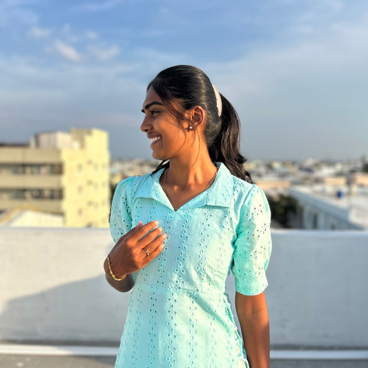 Ice blue kurti
