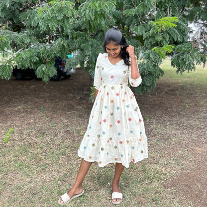 Colorful marigold dress