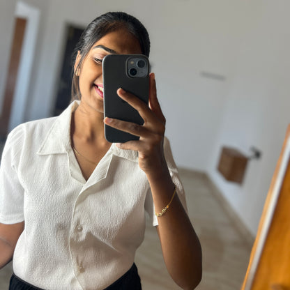 White forest Crop Shirt