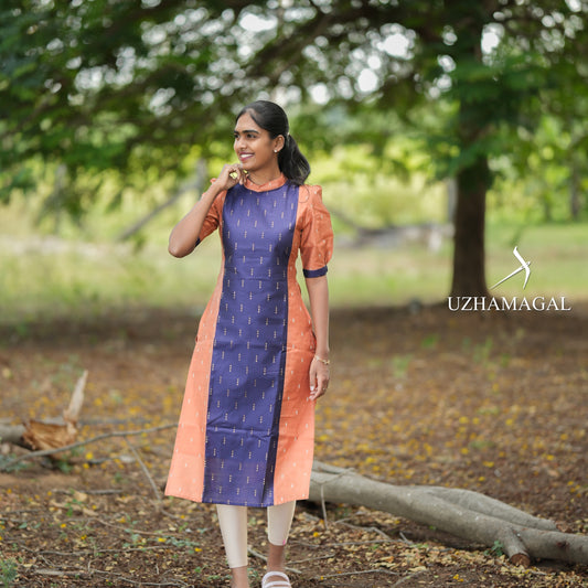 Peach Velvet Kurti