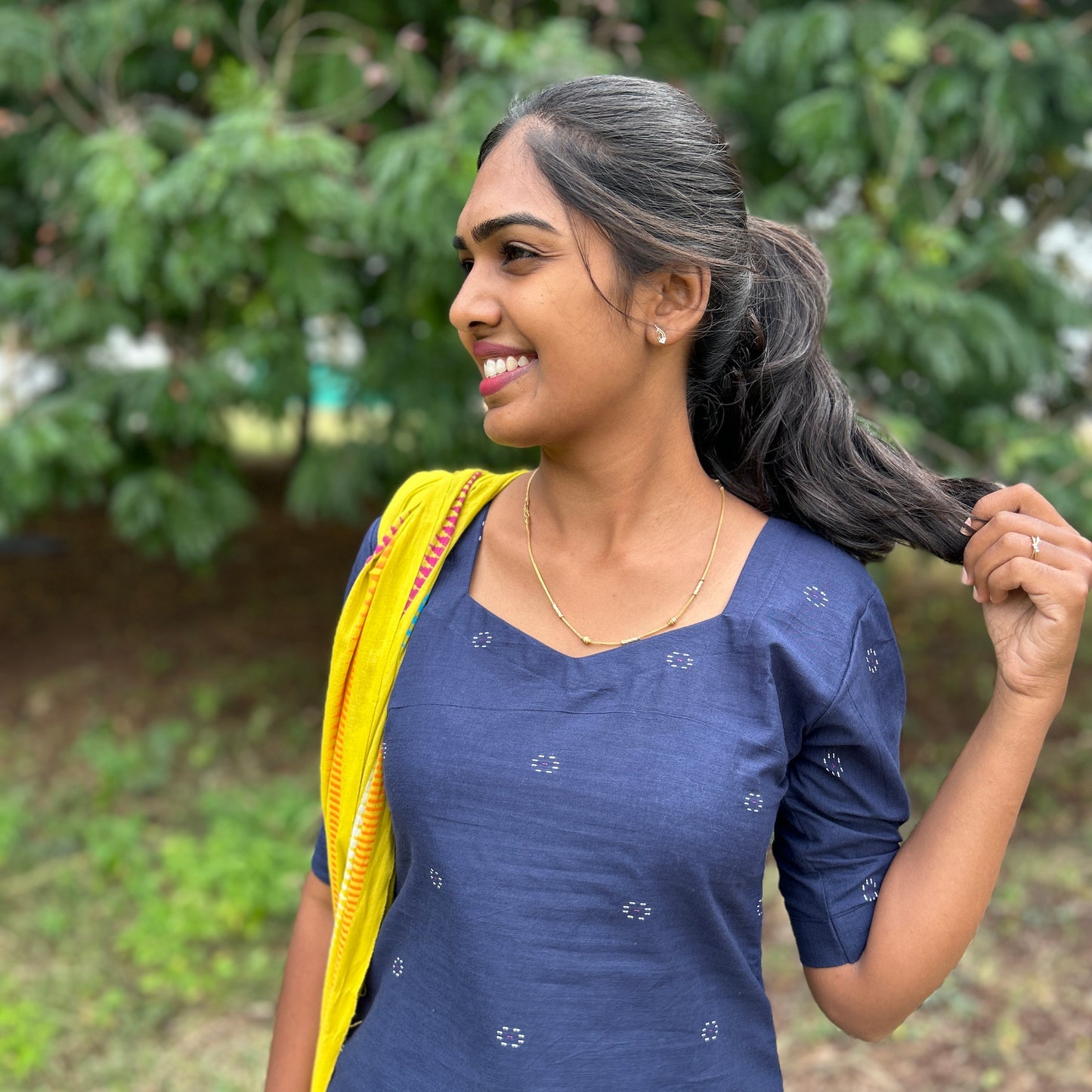 Deep Blue Radiance Kurti Set