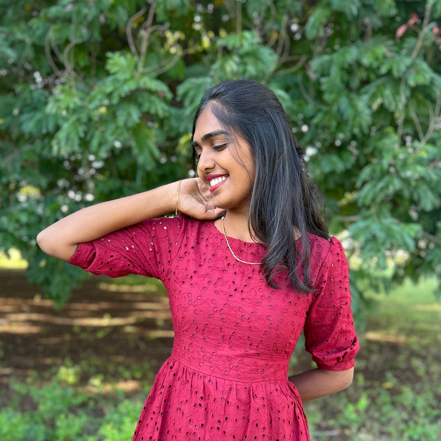 Wine Maroon Dress