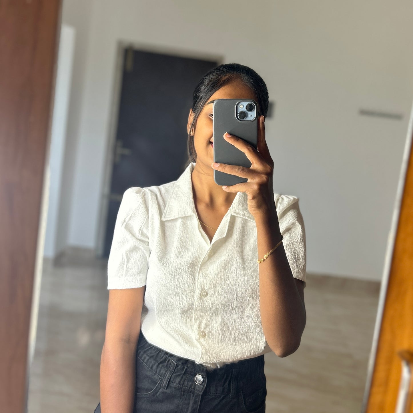 White forest Crop Shirt