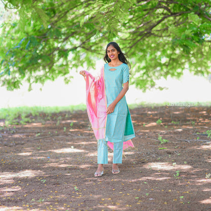 Sky Blue Pushpam set